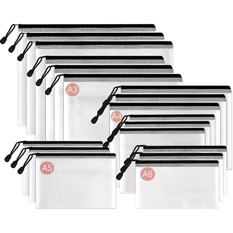Mesh Zipper Storage Bag Docume - File Folder Hanging ulasan dan harga