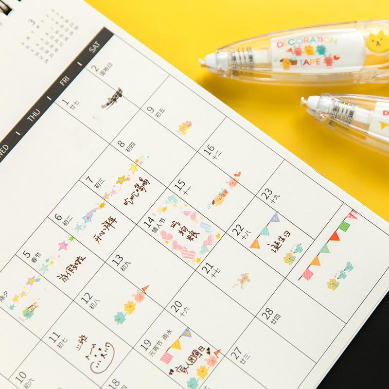 KawaiiDuck Panda Cherry Fish B - Correction Tape Roller ulasan dan harga