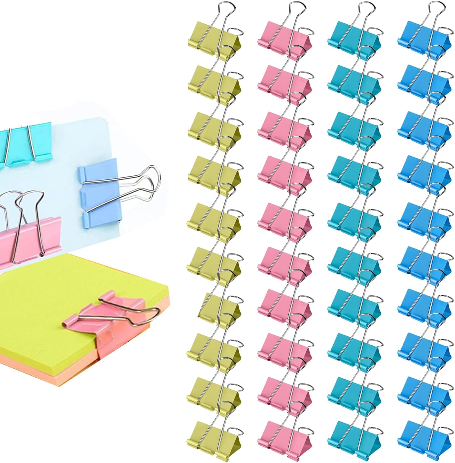 Foldback Clips, 40 Paper Clips - Binder Clip Assorted ulasan dan harga