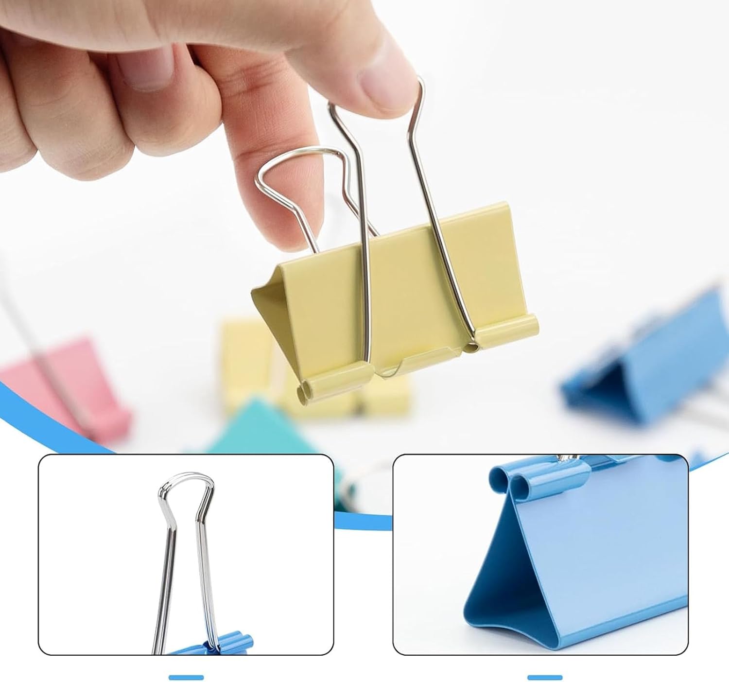 Foldback Clips, 40 Paper Clips - Binder Clip Assorted ulasan dan harga