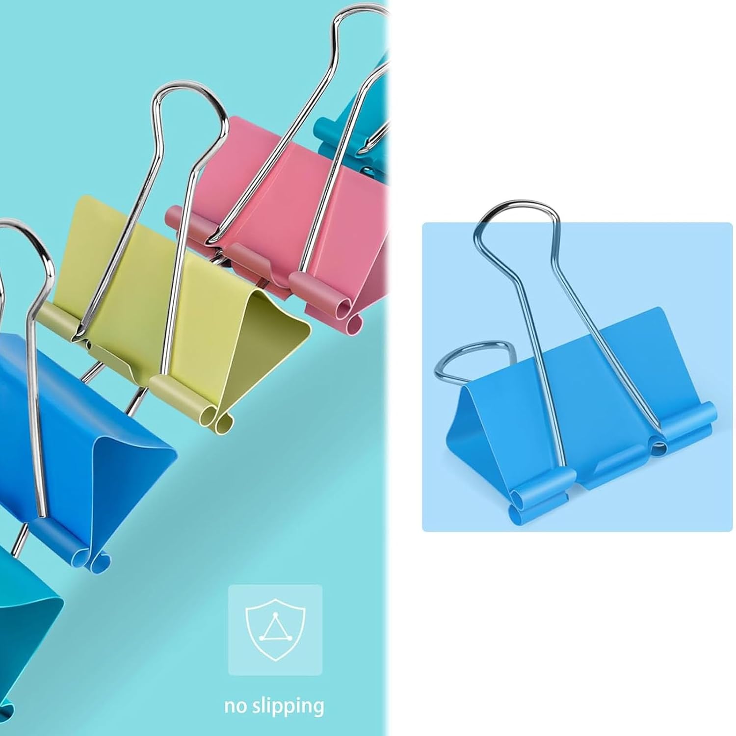 Foldback Clips, 40 Paper Clips - Binder Clip Assorted ulasan dan harga