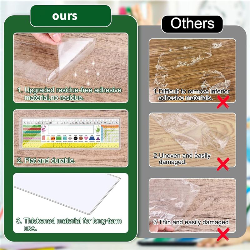 N34R-Clear Reusable Pocket Nam - Desk Name Plate ulasan dan harga