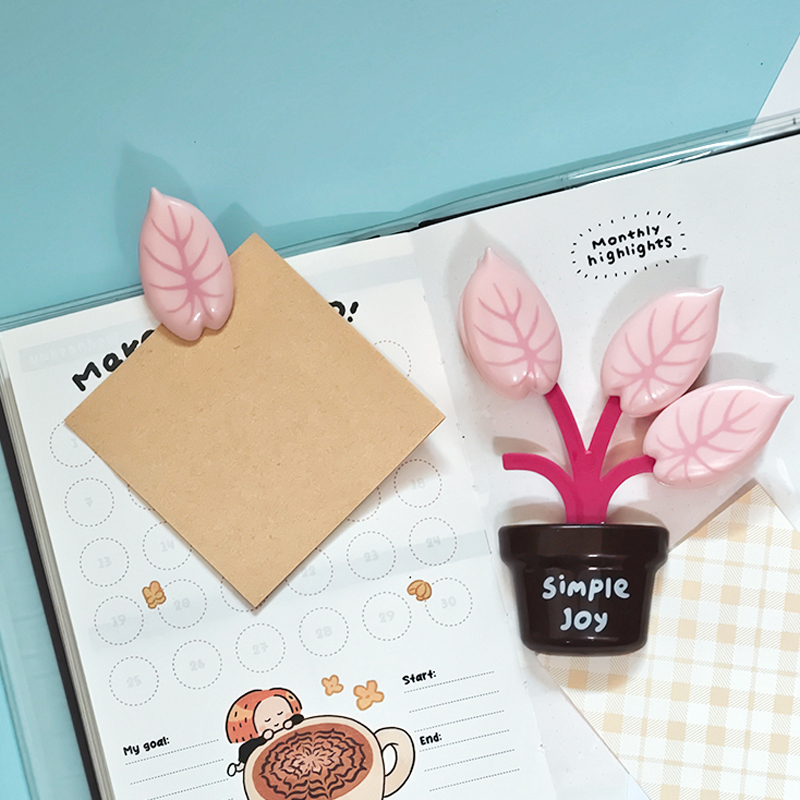 Cute Potted Plant Desk Clip 2  - Paperclip Magnetic Set ulasan dan harga